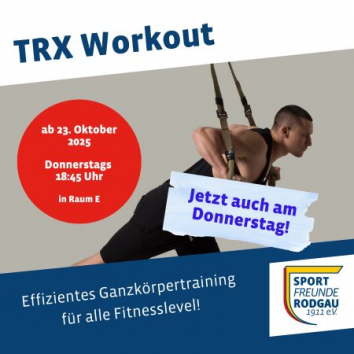 TRX Workout - Jetzt auch am Donnerstag!