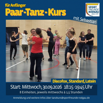 Neuer Anfänger-Tanzkurs Discofox/Standard/Latein